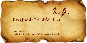 Krajczár Júlia névjegykártya